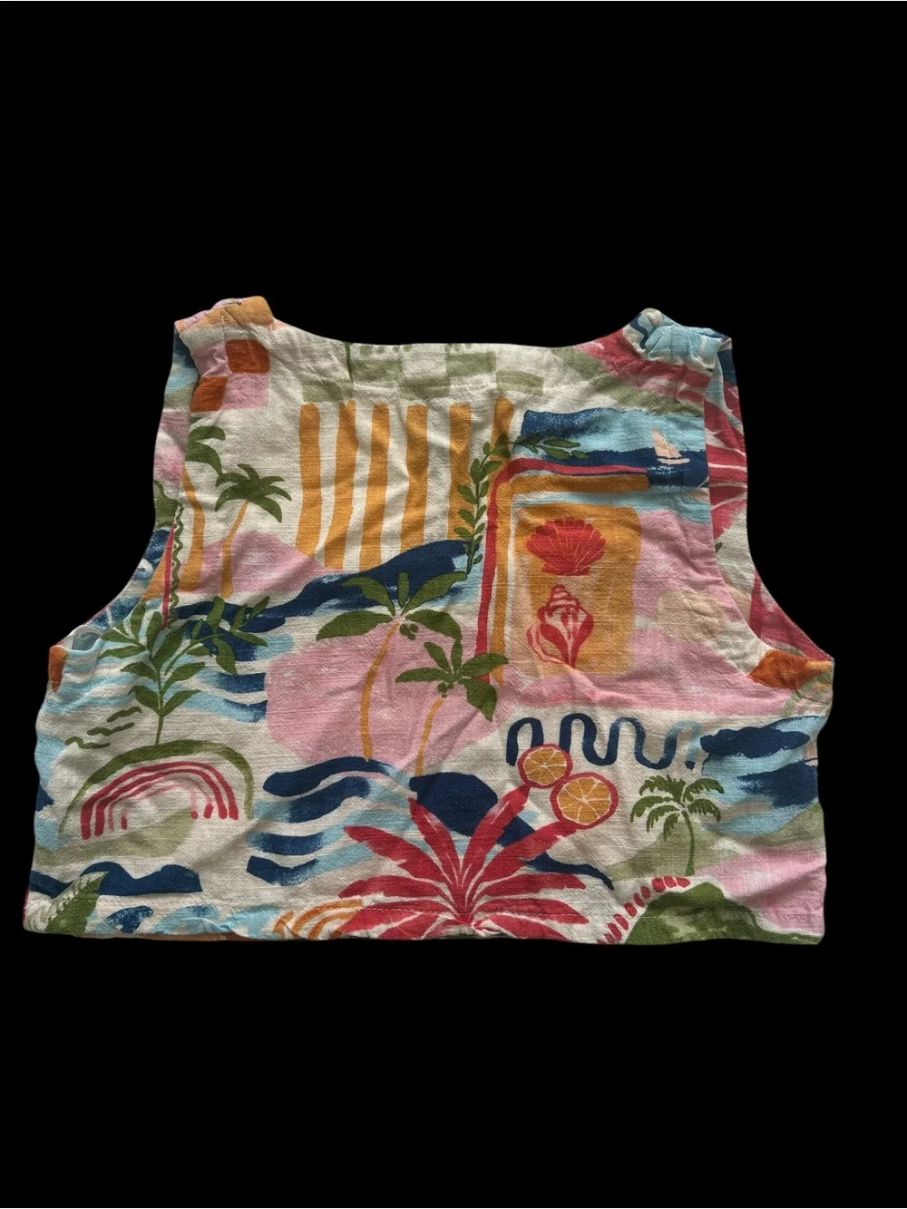 Anthropologie Paper Heart Patterned Crop Top - Picture 2 of 4